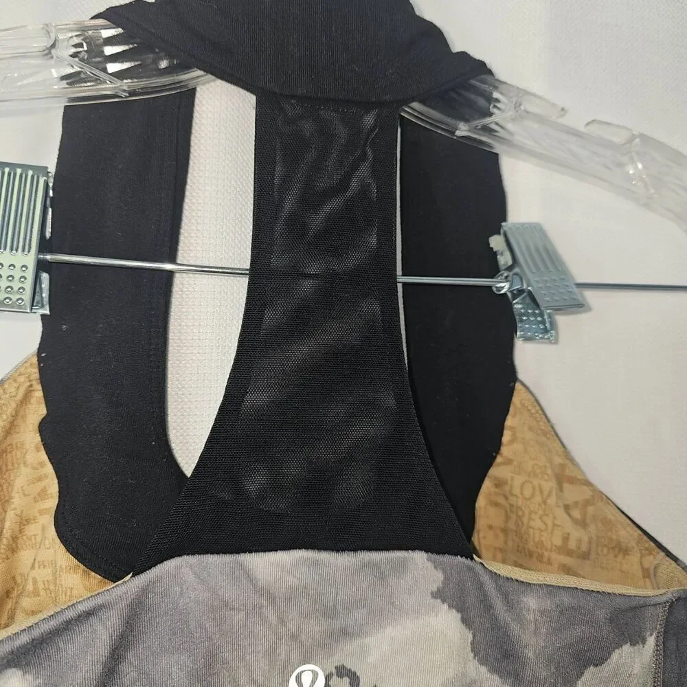 Lululemon Tank Top Womens Size 6 Black Grey Tie Dye Racerback Athletics Yoga